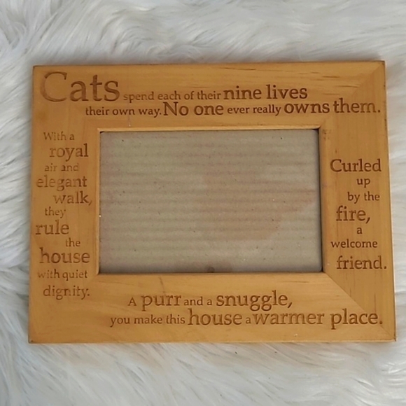 Cat Kitty Kitten Pet Wooden Engraved 4"x6" Photo Picture Frame Unbranded - Picture 12 of 13